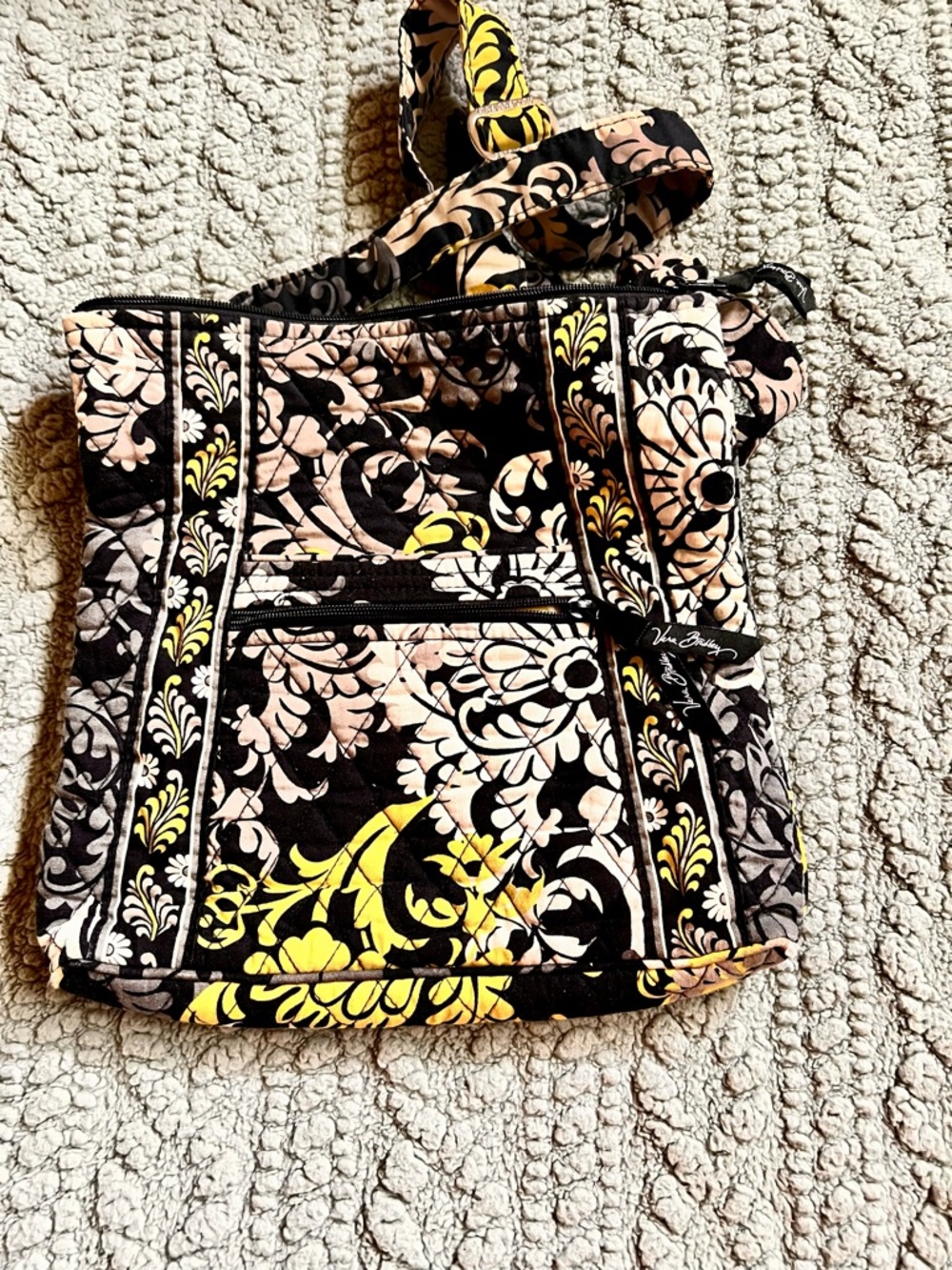 Vera Bradley Yellow Floral Quilted Interior Crossbody